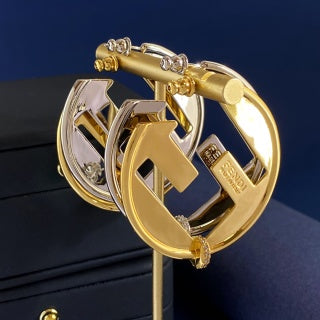 FENDI Oversized FF Circle Statement Stud Earrings