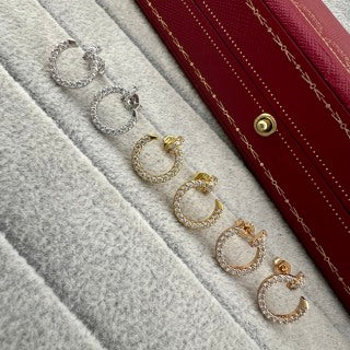 Cartier Juste un Clou earrings, fully diamond-set