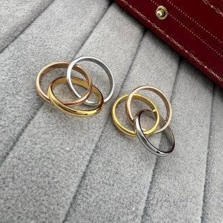 Cartier Classic Interlocking Three-Ring, Three-Tone Ring (Unisex/Couple's Ring)