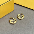 FENDI FF Circle Emblem Stud Earrings