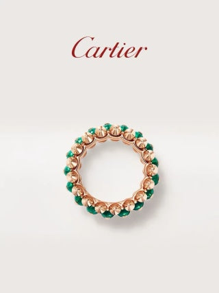 Cartier Green Bead Stud Ring