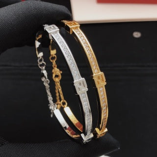 Fendi Celestia FF Pavé Line Cuff Bracelet