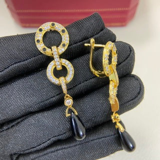 Cartier diamond-set leopard-motif tassel earrings