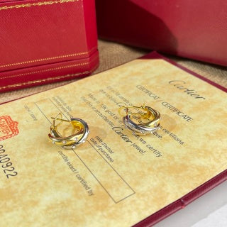 Cartier Trinity three-color diamond earrings
