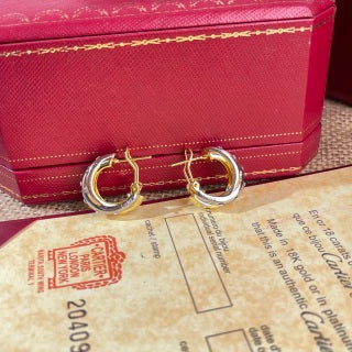 Cartier Trinity three-color diamond earrings