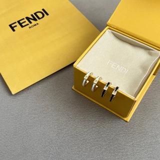 Fendi Celine FF Curve Logo Stud Earrings