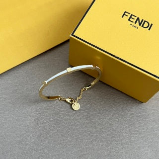 Fendi Liora FF Chain Accent Cuff Bracelet