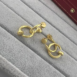 Cartier polished double-nail stud earrings