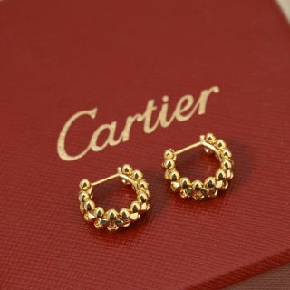 Cartier Roselle Beaded Hoop Earrings