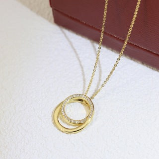 Cartier Aurelia Double Halo Diamond Pendant Necklace