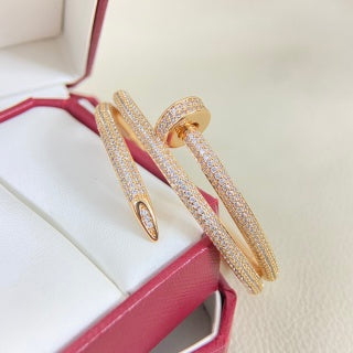 Cartier Juste un Clou bracelet, three-row, fully diamond-set, with spring-loaded clasp