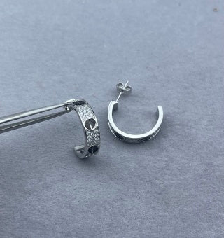 Cartier "Black Stud" Pavé Diamond Earrings