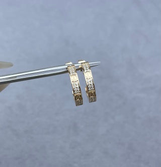 Cartier Small Narrow-Width Pavé Diamond Stud Earrings