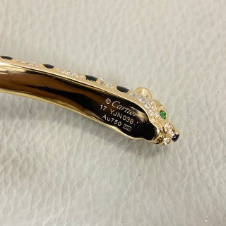 Cartier narrow-width, pavé-diamond double-headed panther bracelet