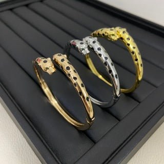 Cartier slim, narrow, polished double-headed panther bracelet