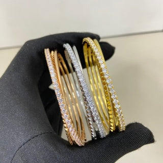 Cartier Diamond-Set Three-in-One Angled Bracelet