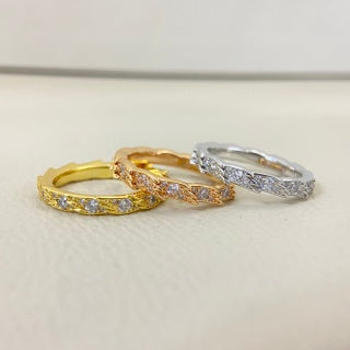 Tiffany Narrow Feather Ring with Diamonds