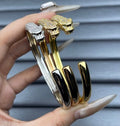 Cartier Panther Head Bracelet with Partial Diamond Setting