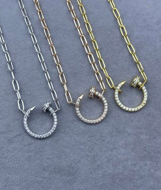Cartier Juste un Clou necklace with thick chain and full diamond pavé