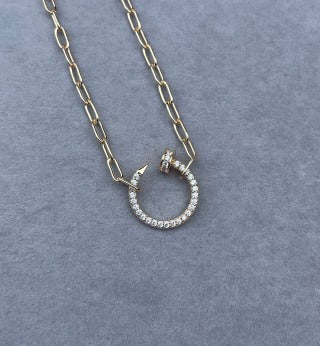 Cartier Juste un Clou necklace with thick chain and full diamond pavé