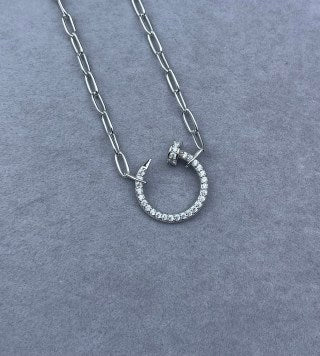 Cartier Juste un Clou necklace with thick chain and full diamond pavé