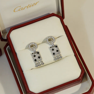Cartier Nocturne Diamond Lock Drop Earrings