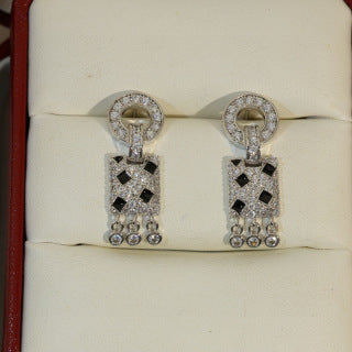 Cartier Nocturne Diamond Lock Drop Earrings