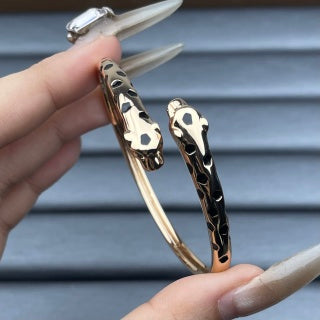 Cartier Double Panther Head Lacquer Bracelet
