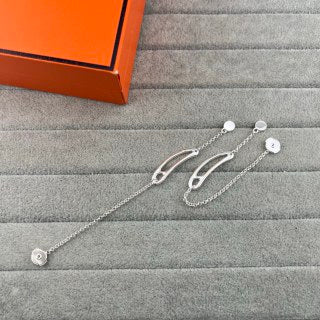 Hermès Élan Curve Chain Drop Earrings