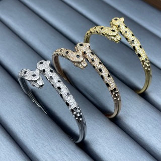 Cartier Double Panther Head Lacquer Bracelet
