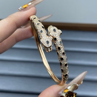 Cartier Double Panther Head Lacquer Bracelet