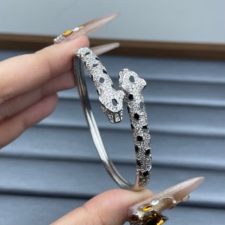 Cartier Double Panther Head Lacquer Bracelet
