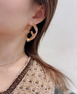 Fendi Elara FF Contrast Hoop Earrings