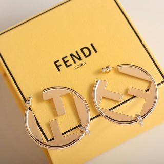 Fendi Elara FF Contrast Hoop Earrings