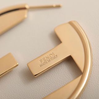 Fendi Elara FF Contrast Hoop Earrings