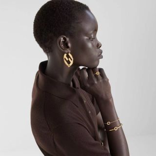 Fendi Elara FF Contrast Hoop Earrings