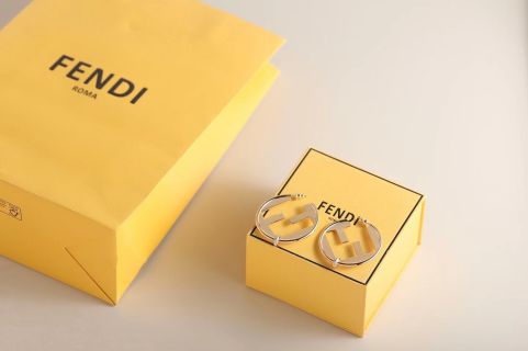 Fendi Elara FF Contrast Hoop Earrings