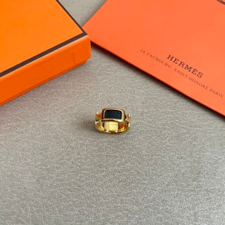 Hermès Collier de Chien Leather Inlay Ring