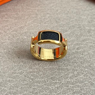 Hermès Collier de Chien Leather Inlay Ring