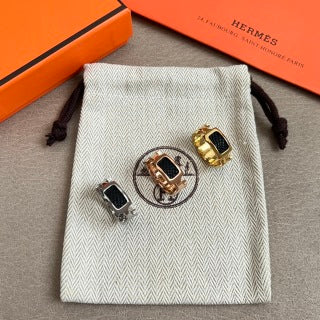 Hermès Collier de Chien Leather Inlay Ring