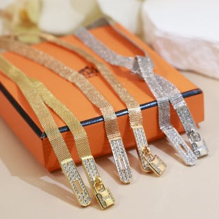 Hermès Lasso H Pavé Long Drop Necklace