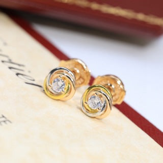 Cartier Elvienne Halo Circle Diamond Stud Earrings