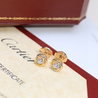 Cartier Elvienne Halo Circle Diamond Stud Earrings