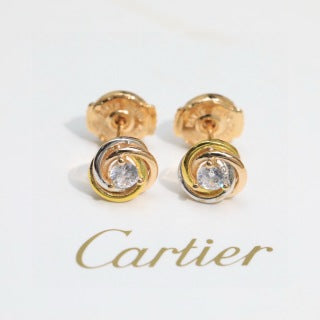 Cartier Elvienne Halo Circle Diamond Stud Earrings