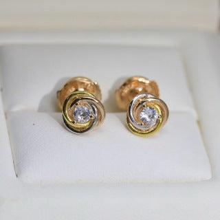 Cartier Elvienne Halo Circle Diamond Stud Earrings