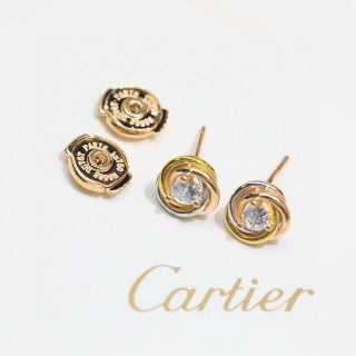 Cartier Elvienne Halo Circle Diamond Stud Earrings
