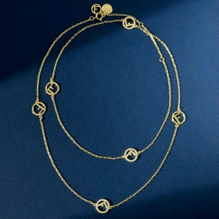 Fendi Eloria FF Multi Charm Chain Necklace