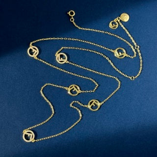 Fendi Eloria FF Multi Charm Chain Necklace
