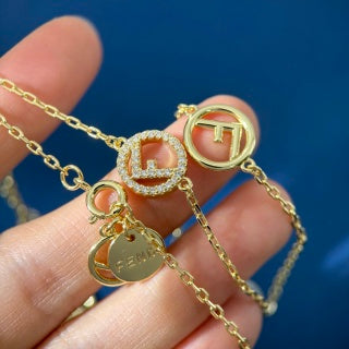 Fendi Eloria FF Multi Charm Chain Necklace