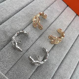 Hermès Chaine d’Ancre Pavé Sculptural Hoop Earrings
